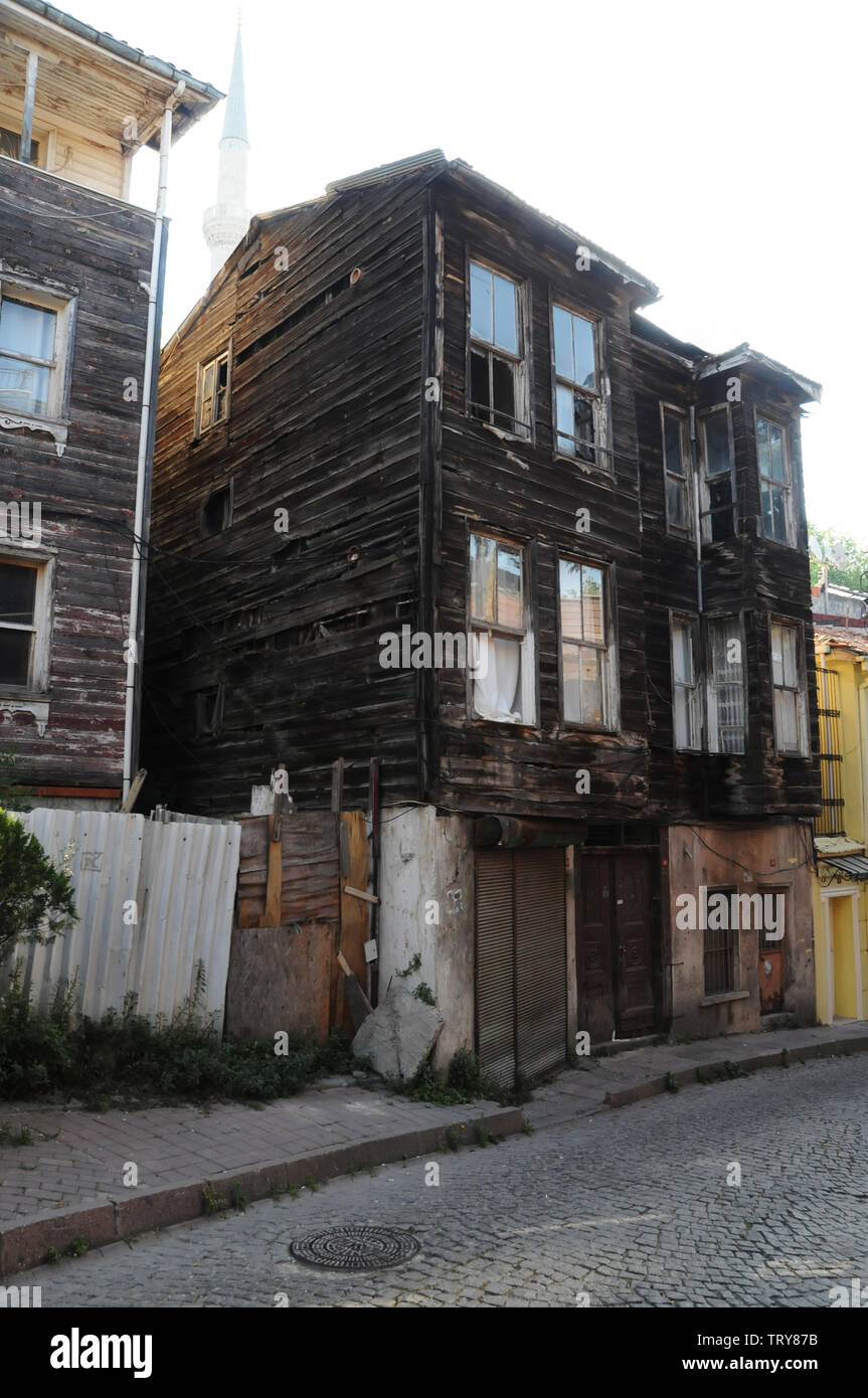 Traditional Ottoman Houses, Sultanahmet, Istanbul, Turkey Stock Photo