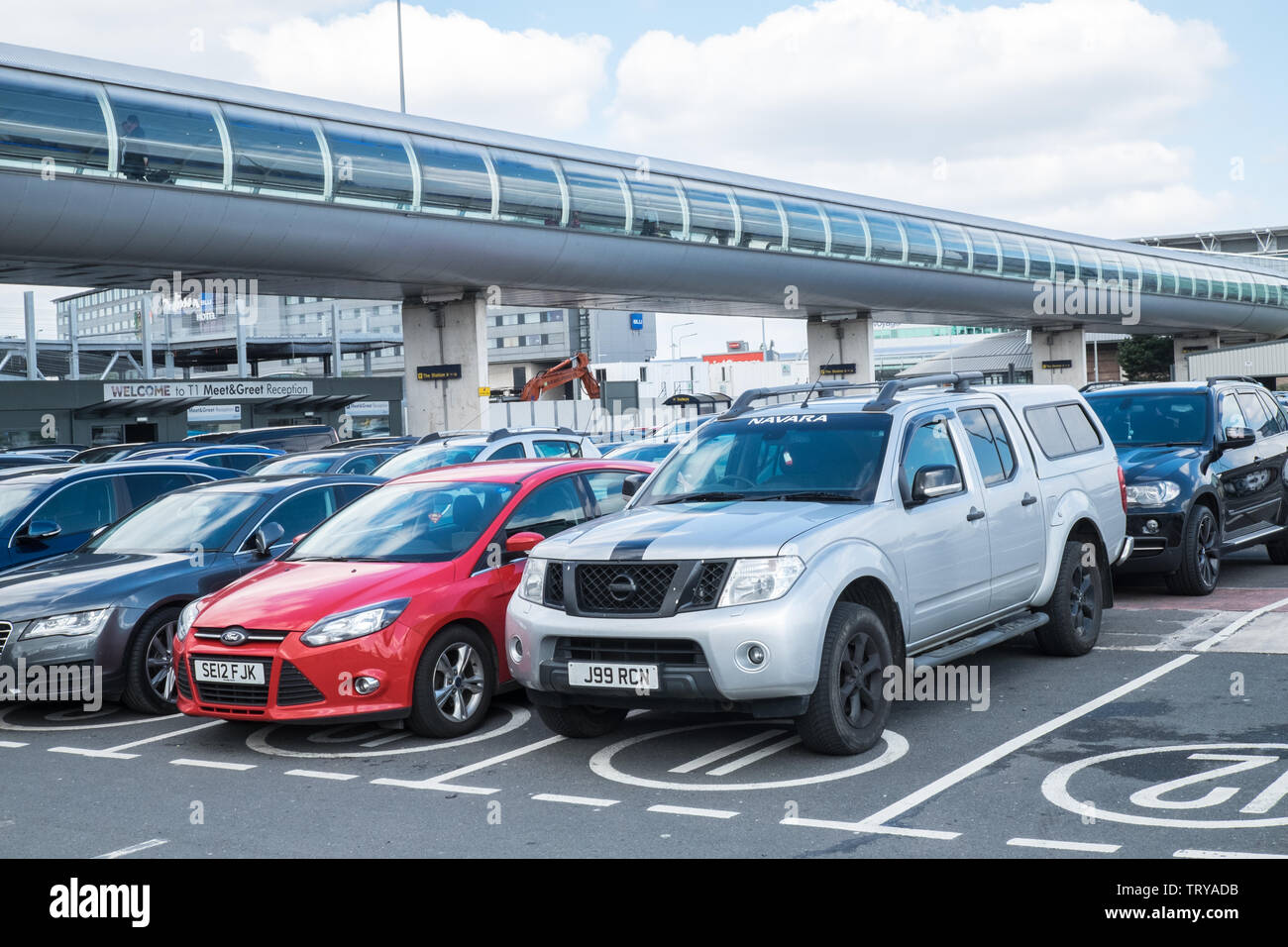 Car Park,parking,charges,airport,Manchester Airport,Manchester,northern,city,England,Britain,British,GB,UK,Europe, Stock Photo