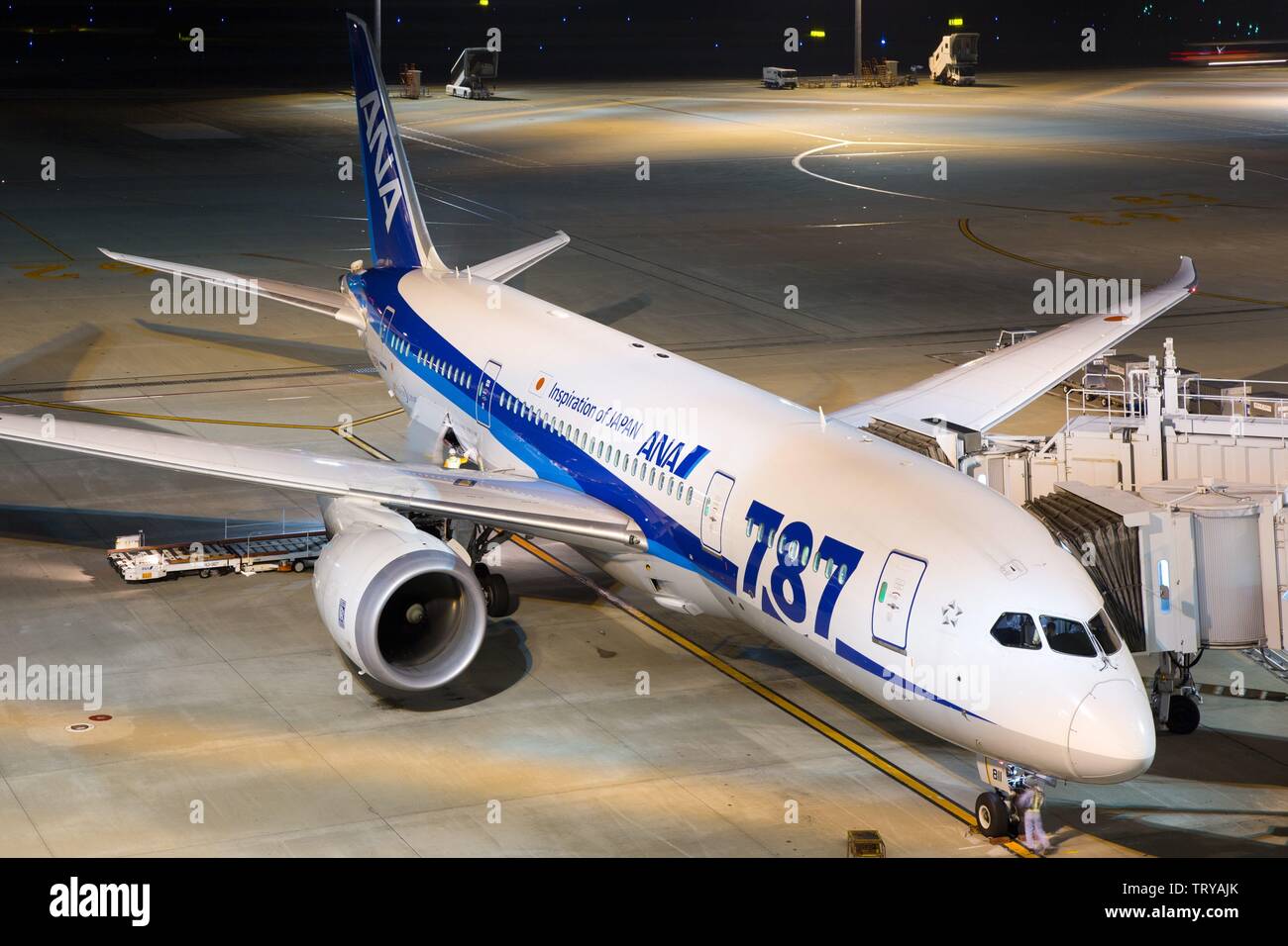 Tokyo Japan 26 May 2014 Ana All Nippon Airways Boeing 787 At Tokyo Haneda Airport Hnd In Tokyo Japan 26 May 2014 Ana All Nippon Airways Boeing 787 At Tokyo Haneda Airport Hnd In