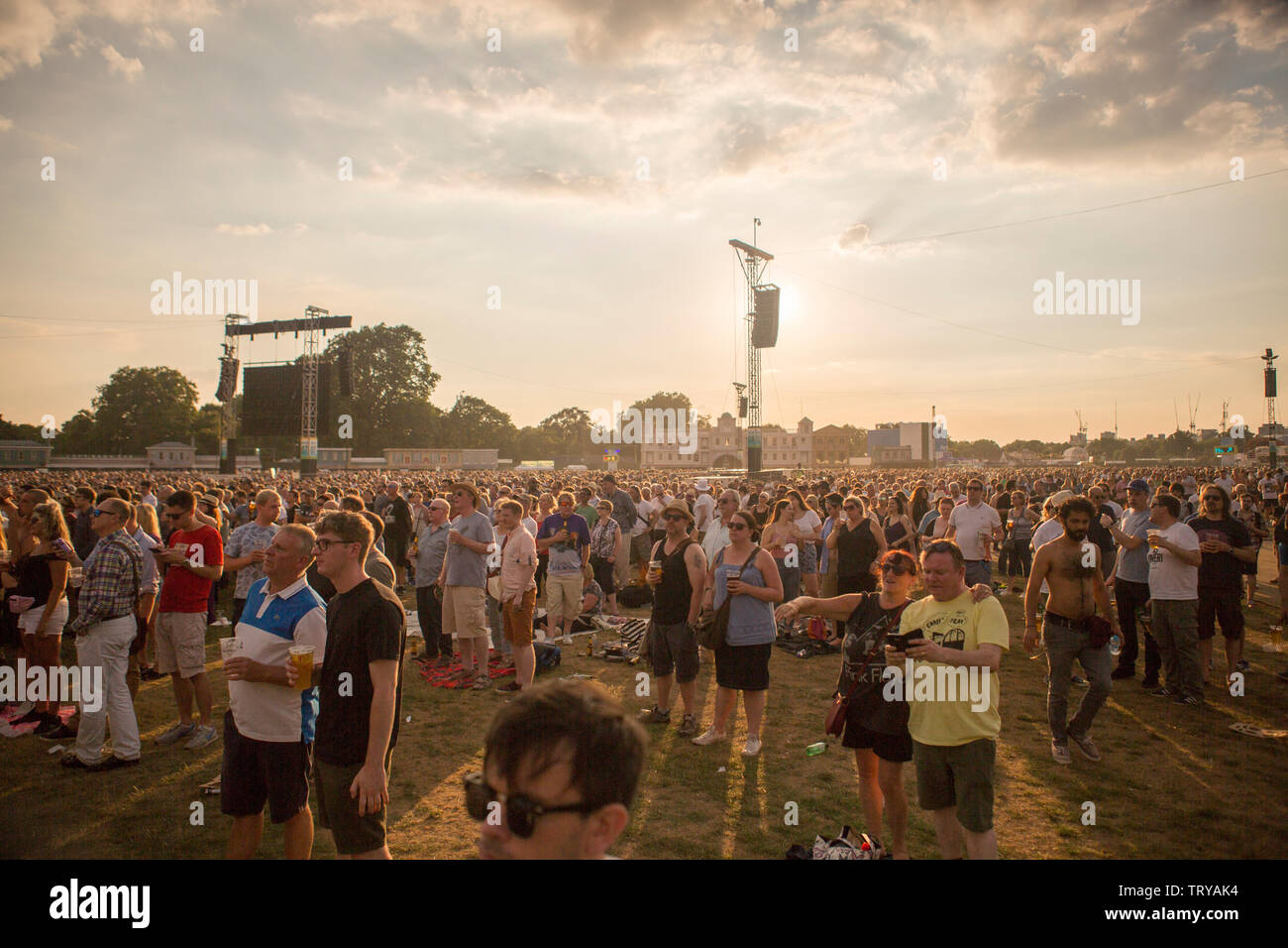 Attendees of BST music festival Stock Photo