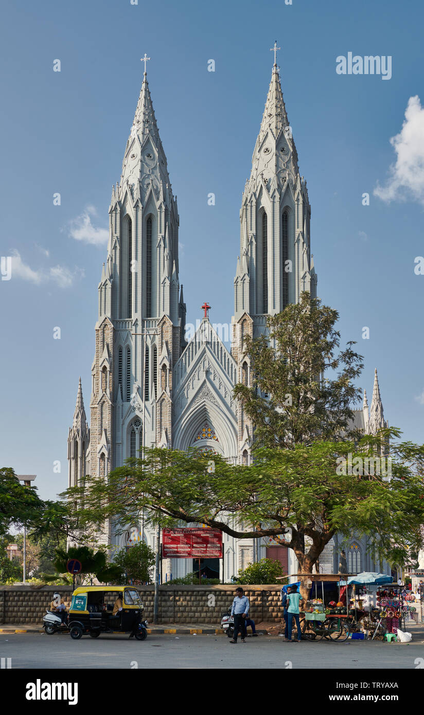 Cathedral of St. Joseph and St. Philomena, St. Philomena's church, Mysore, Hassan, Karnataka, India Stock Photo