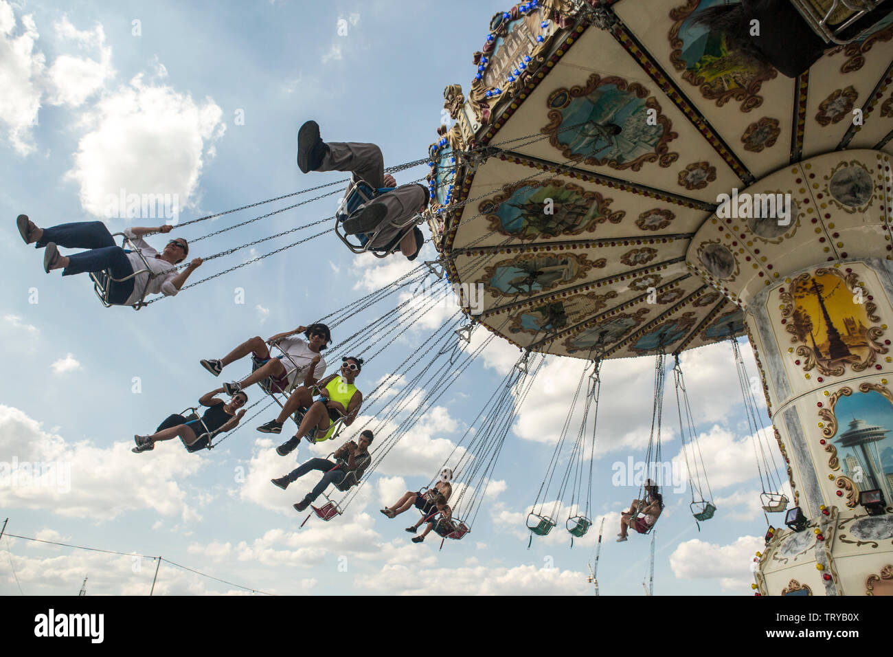 Attendees of BST music festival Stock Photo