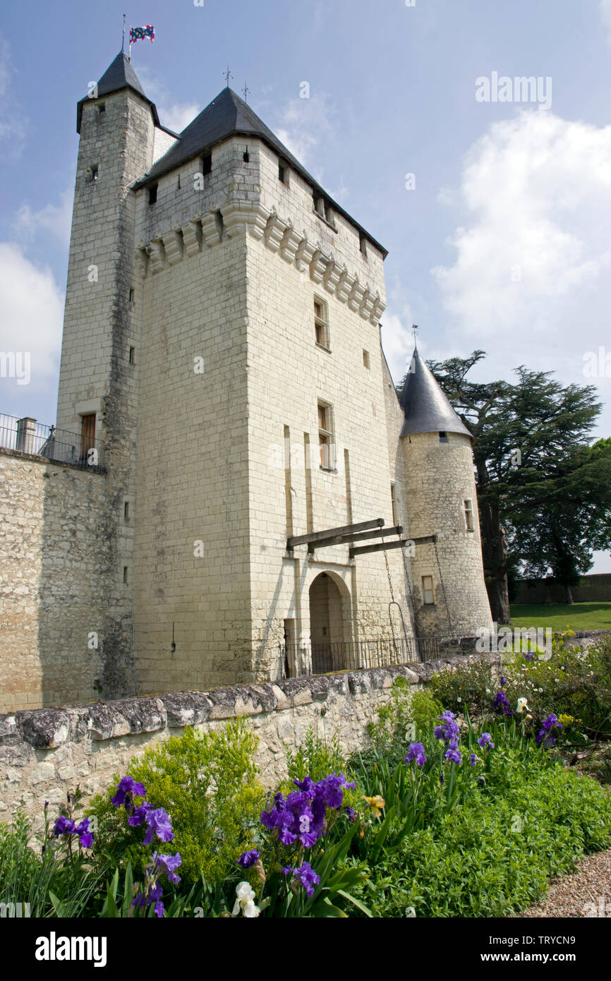 The gatehouse Chateau de Rivau Stock Photo