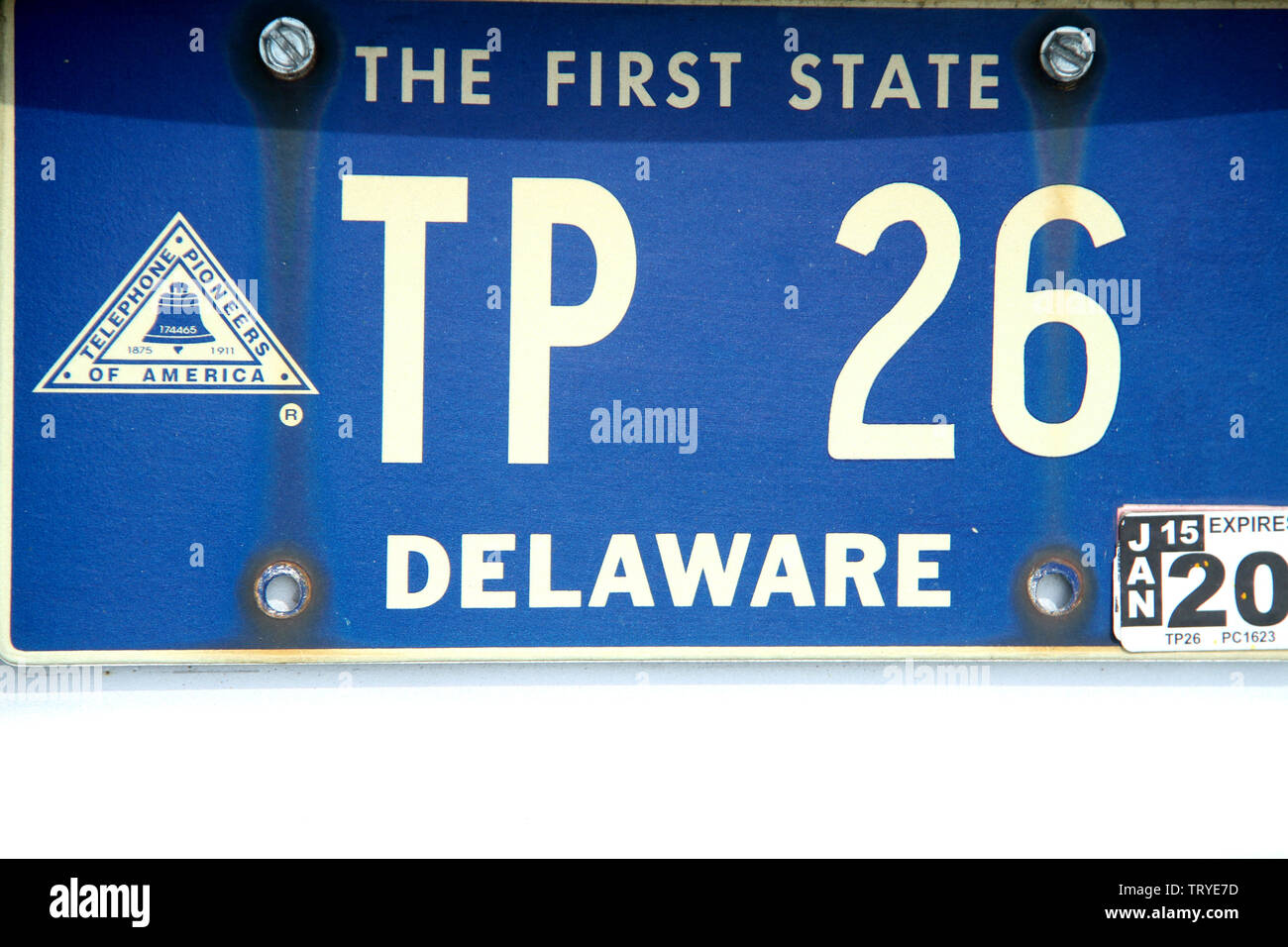 Delaware license plate, USA Stock Photo