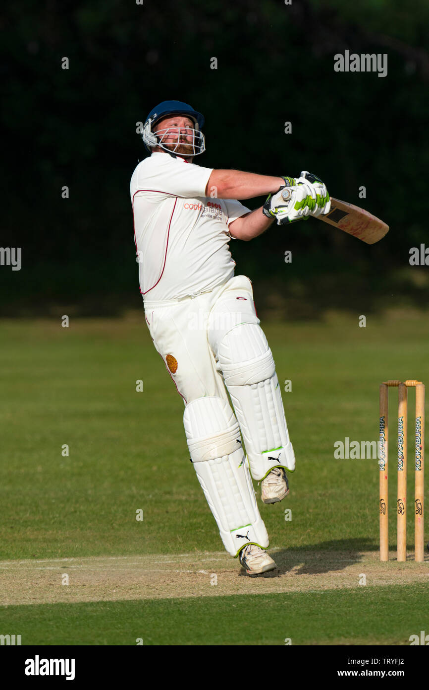 Batsman in action. Stock Photo