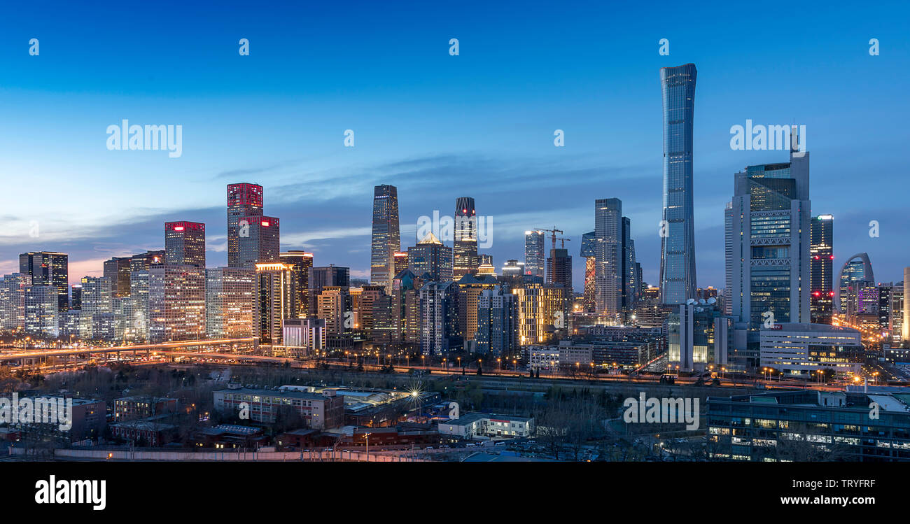 Night view of China Zun Building, International Trade and Business ...