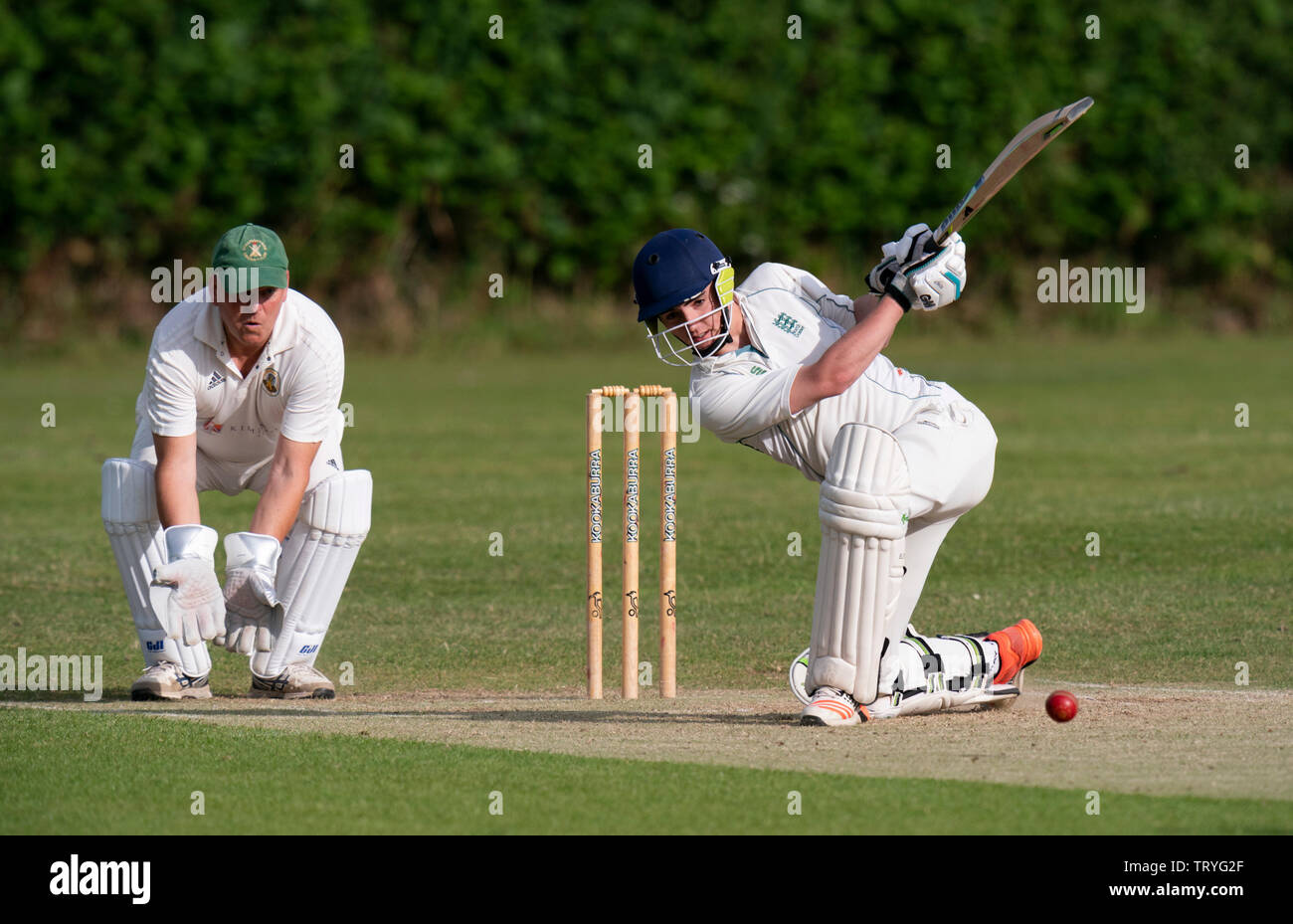 Batsman in action. Stock Photo