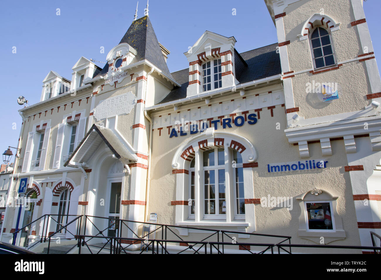 The old Post Office Ouistreham, Normandy, France Stock Photo