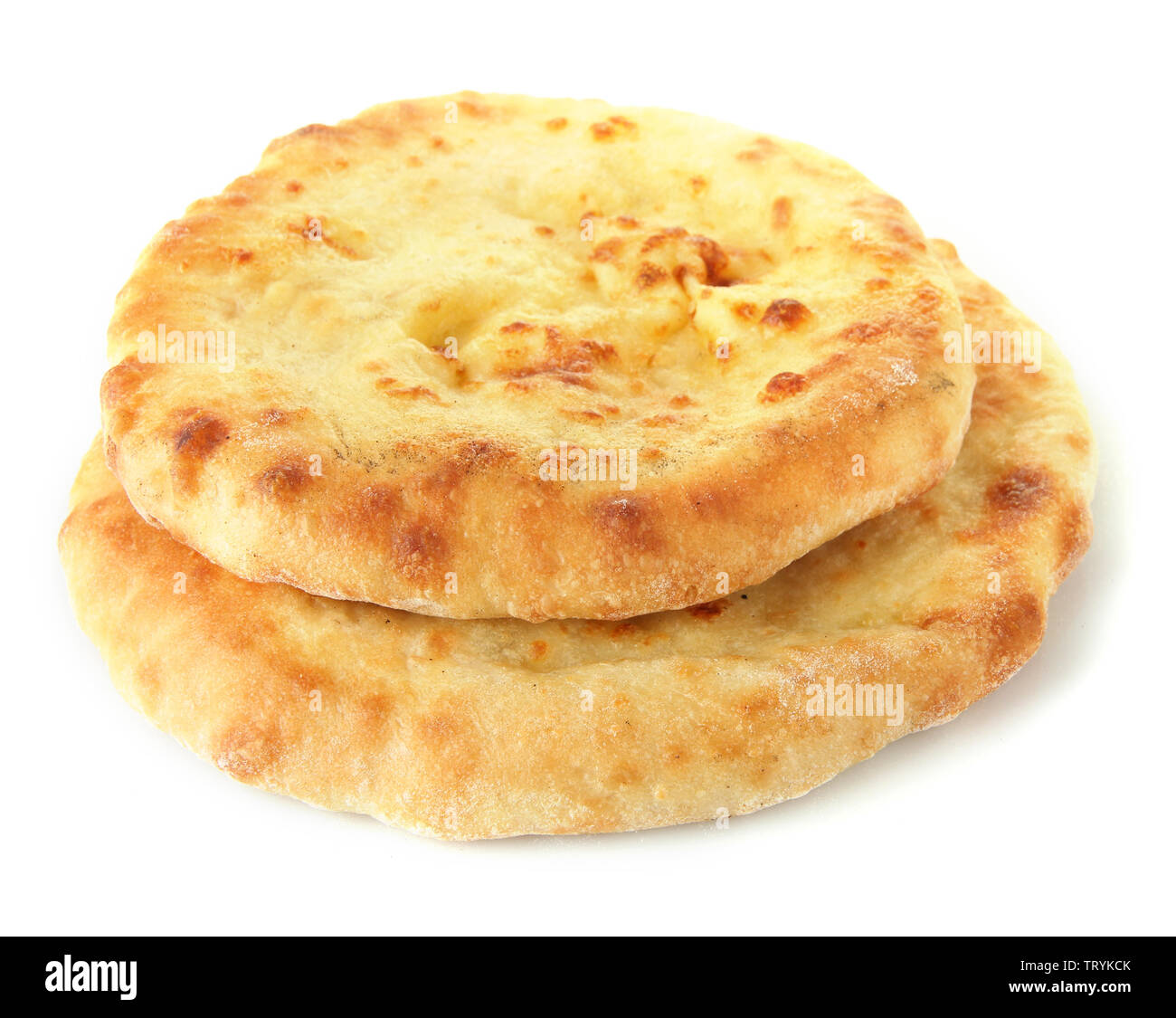 Pita breads isolated on white Stock Photo