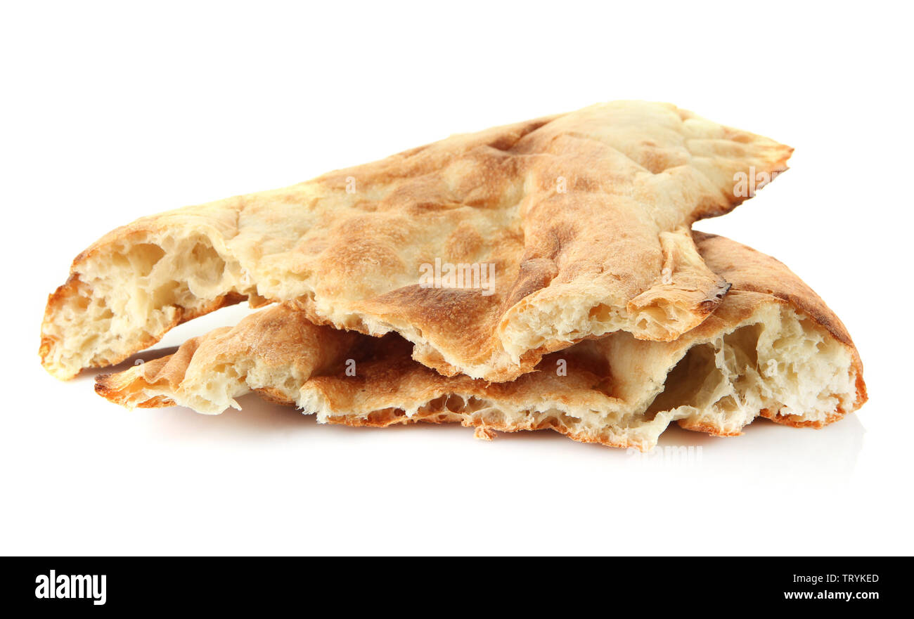 Pita breads isolated on white Stock Photo