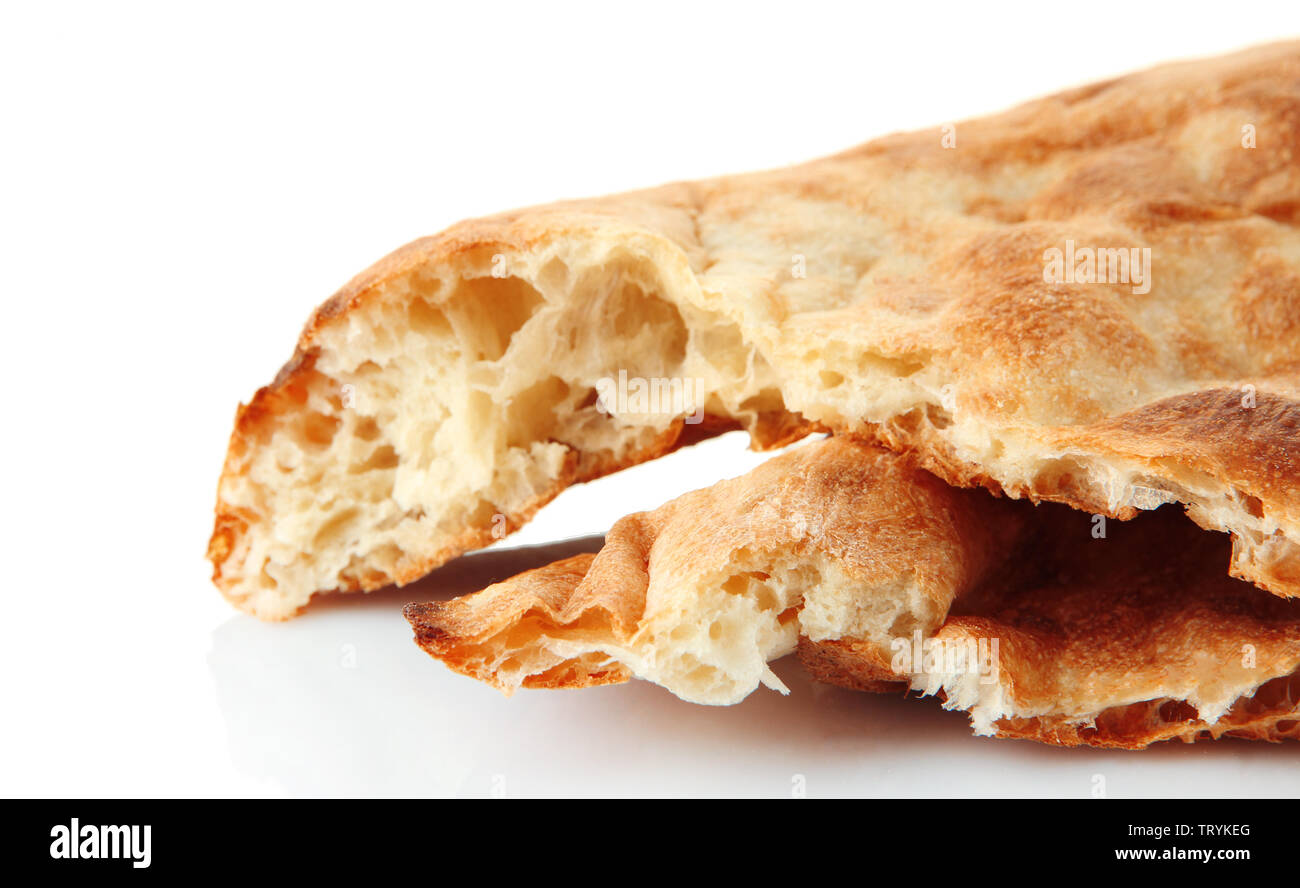 Pita breads isolated on white Stock Photo