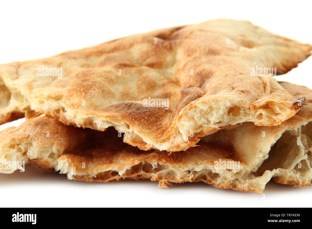 Pita breads isolated on white Stock Photo