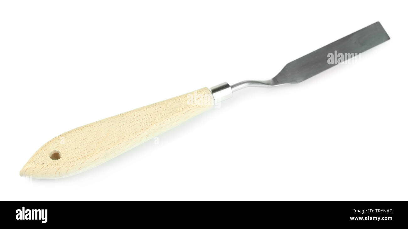 Painting palette knife isolated on a white Stock Photo Alamy