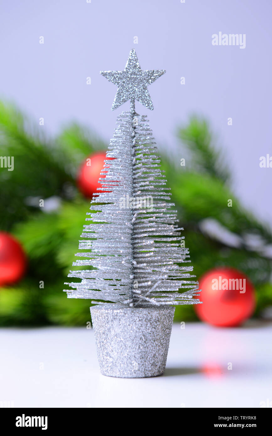 Decorative Christmas tree, fir tree branch, isolated on white Stock ...