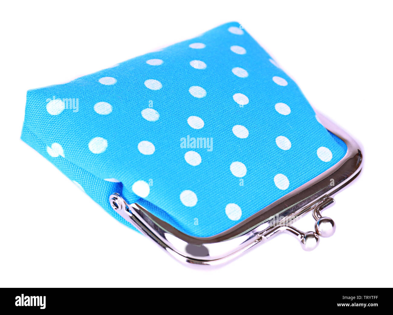Blue purse isolated on white Stock Photo Alamy