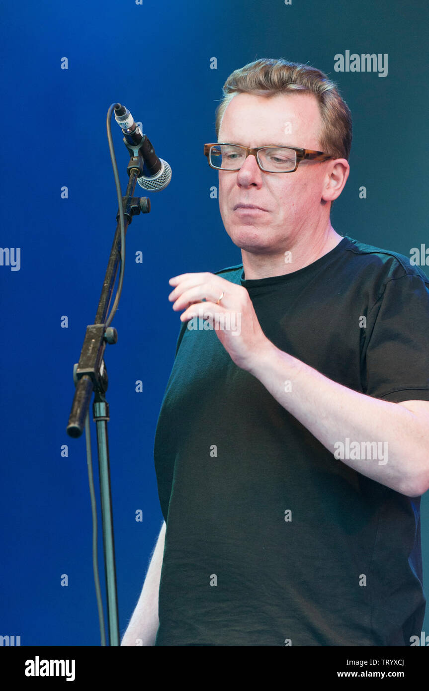 Craig Reid of The Proclaimers performing at the Cornbury festival, Great Tew, Oxfordshire, UK. July 6, 2013 Stock Photo