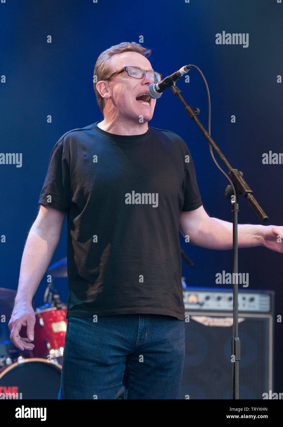 Craig Reid of The Proclaimers performing at the Cornbury festival, Great Tew, Oxfordshire, UK. July 6, 2013 Stock Photo