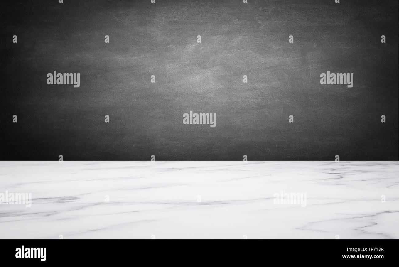blank marble table top in front of blackboard - Illustration Stock ...