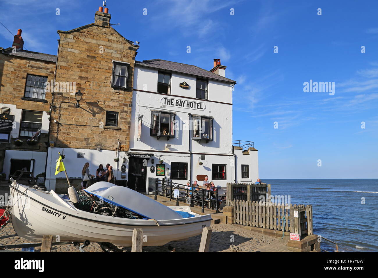 Bay Hotel, The Dock, Robin Hood's Bay, Borough of Scarborough, North Yorkshire, England, Great Britain, United Kingdom, UK, Europe Stock Photo