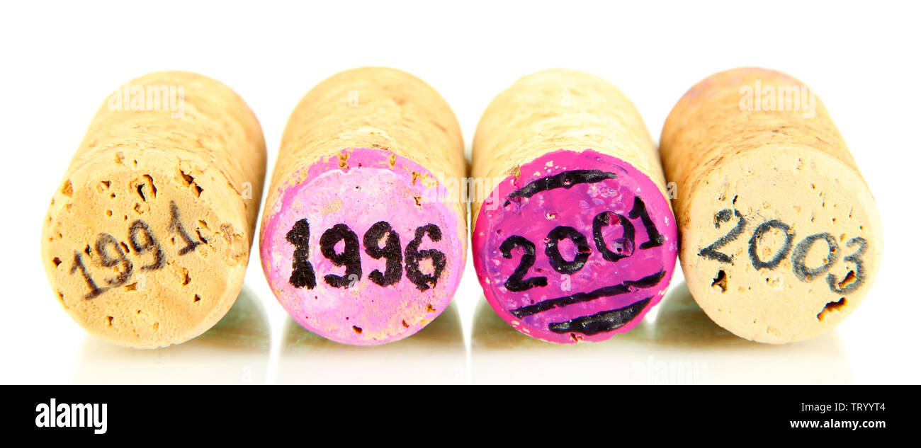 Wine corks isolated on white Stock Photo - Alamy