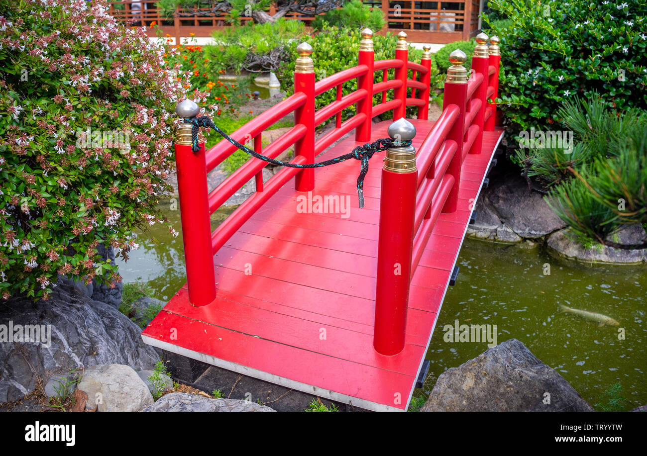 Japanese gardens in Monaco in summertime Stock Photo Alamy