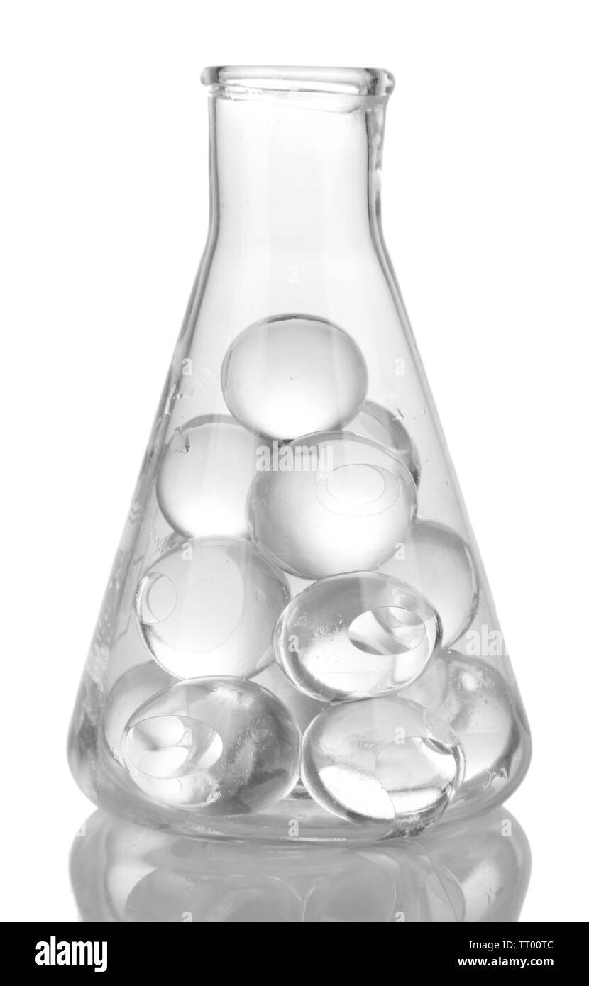 Flask with hydrogel isolated on white Stock Photo