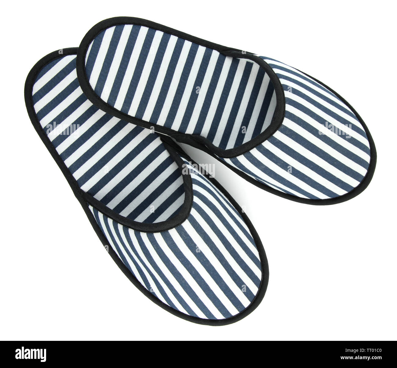 black and white striped slippers