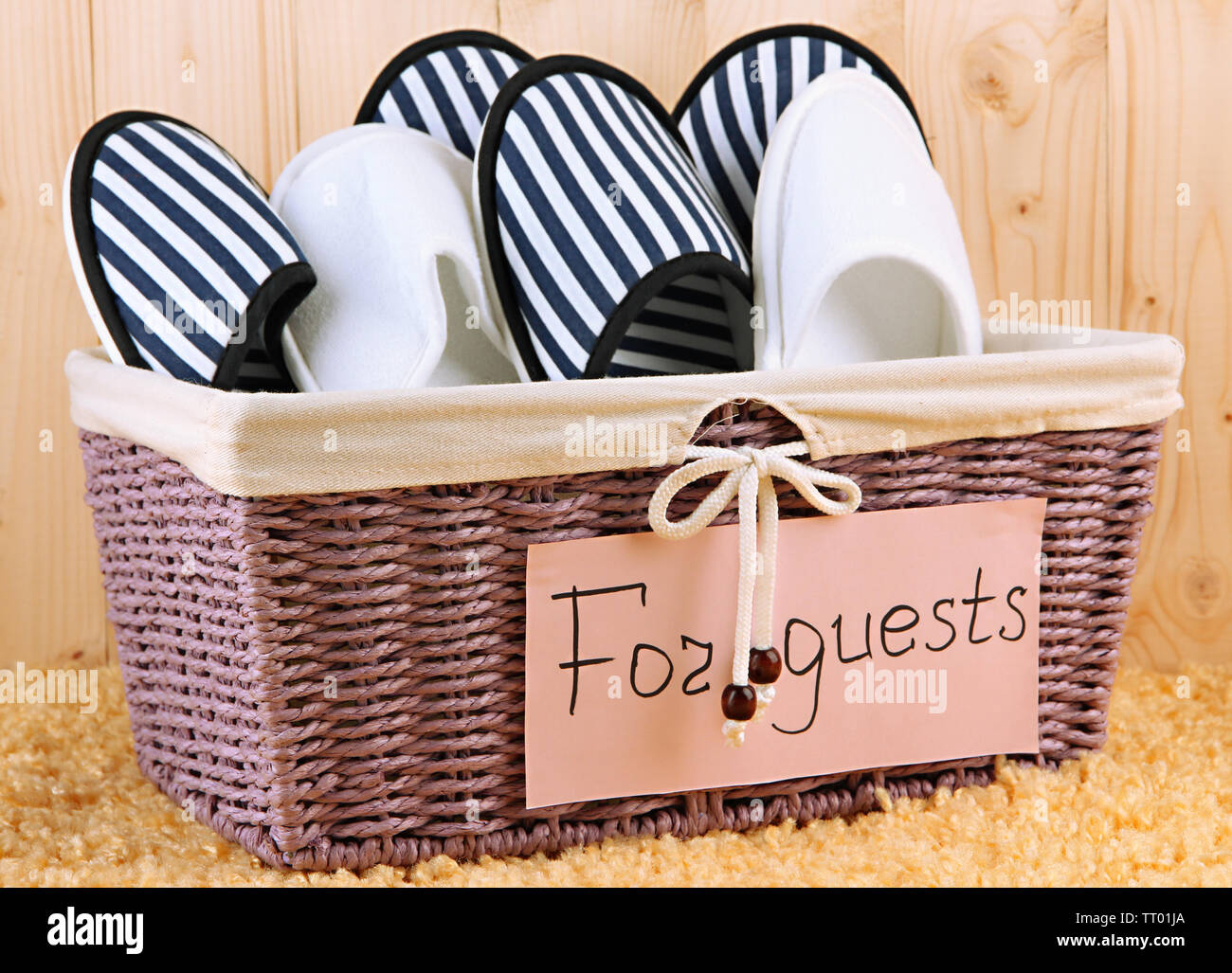 slipper basket for guests