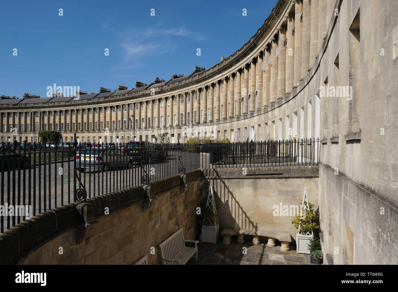 Royal Crescent, Bath, England, UK. Designed by architect John Wood the Younger in the Palladian style. Stock Photo