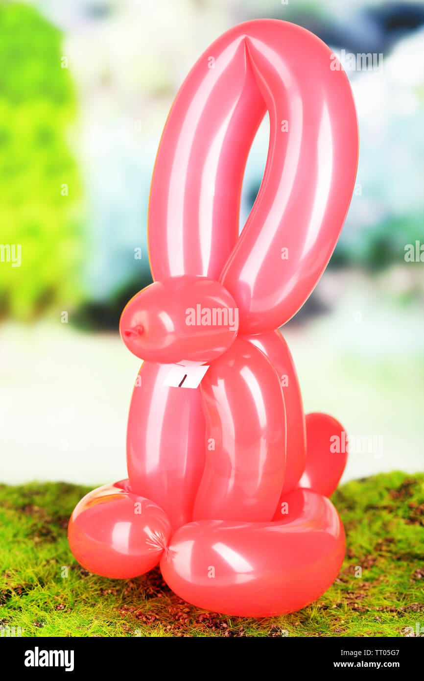 Simple balloon animal rabbit, on bright background Stock Photo - Alamy