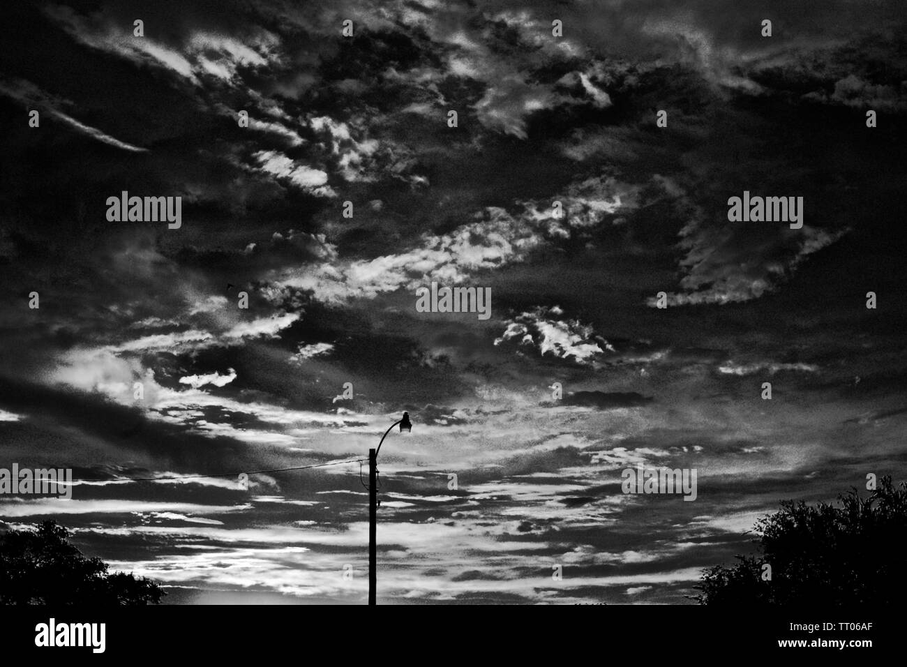 Late Afternoon Cloud Formations forming over Canyon, Texas Stock Photo