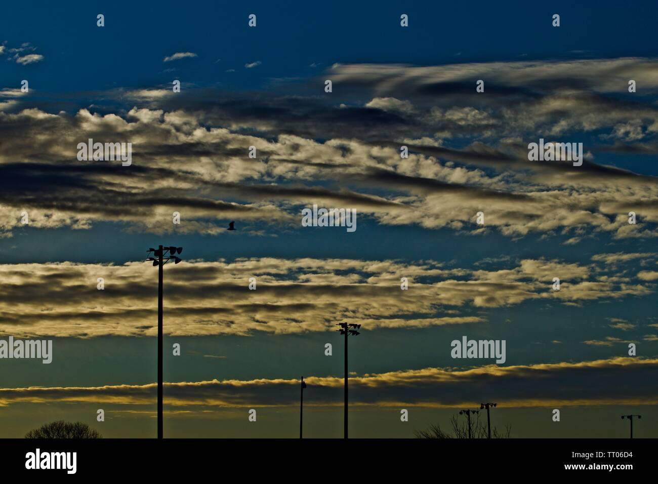 Late Afternoon Cloud Formations forming over Canyon, Texas Stock Photo