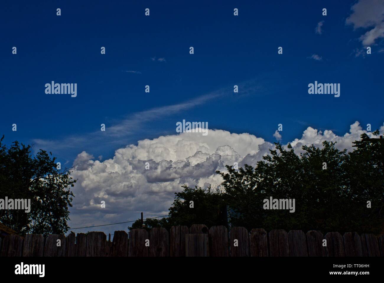 Late Afternoon Cloud Formations forming over Canyon, Texas Stock Photo