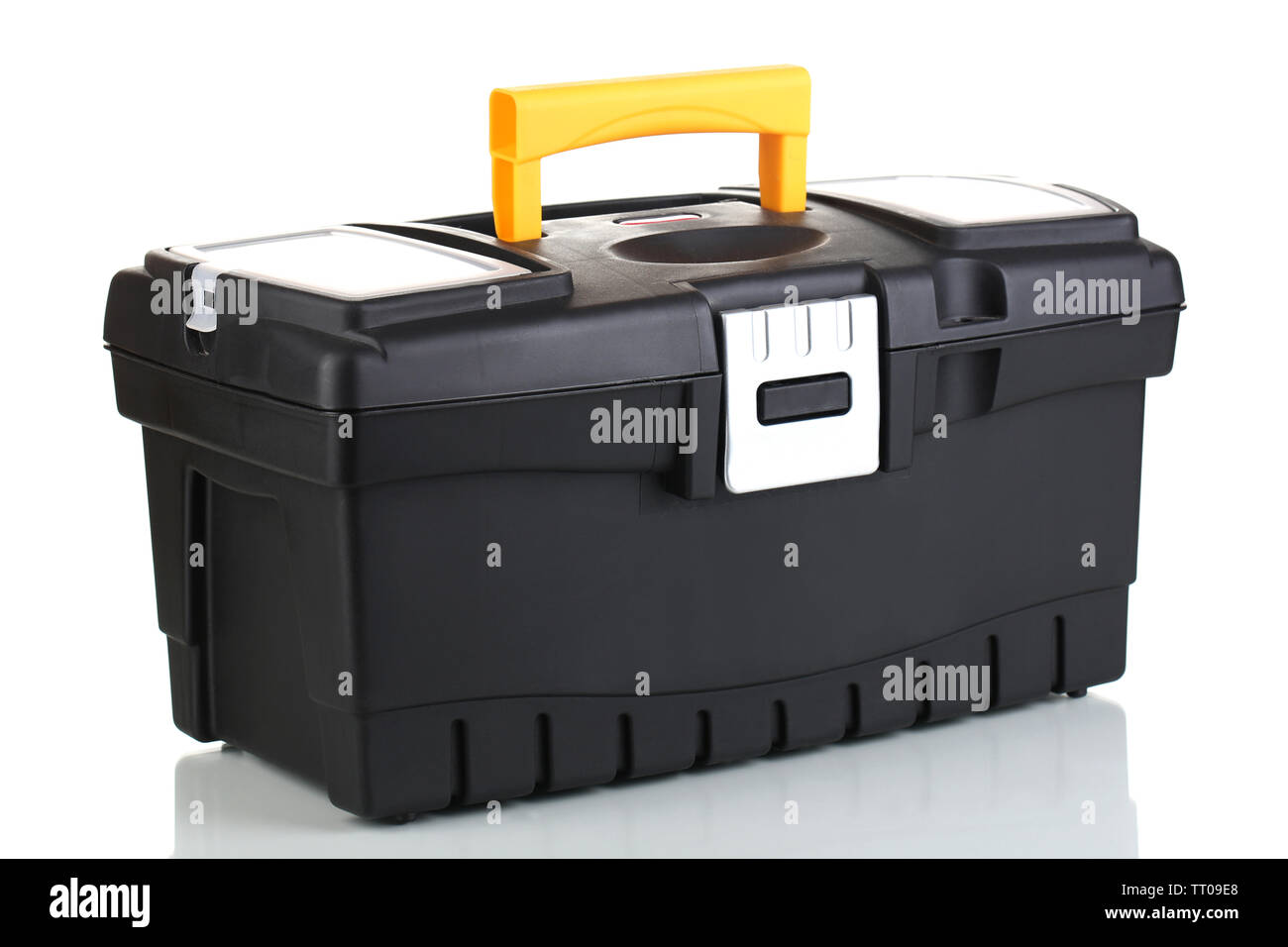 Black toolbox isolated on white Stock Photo - Alamy