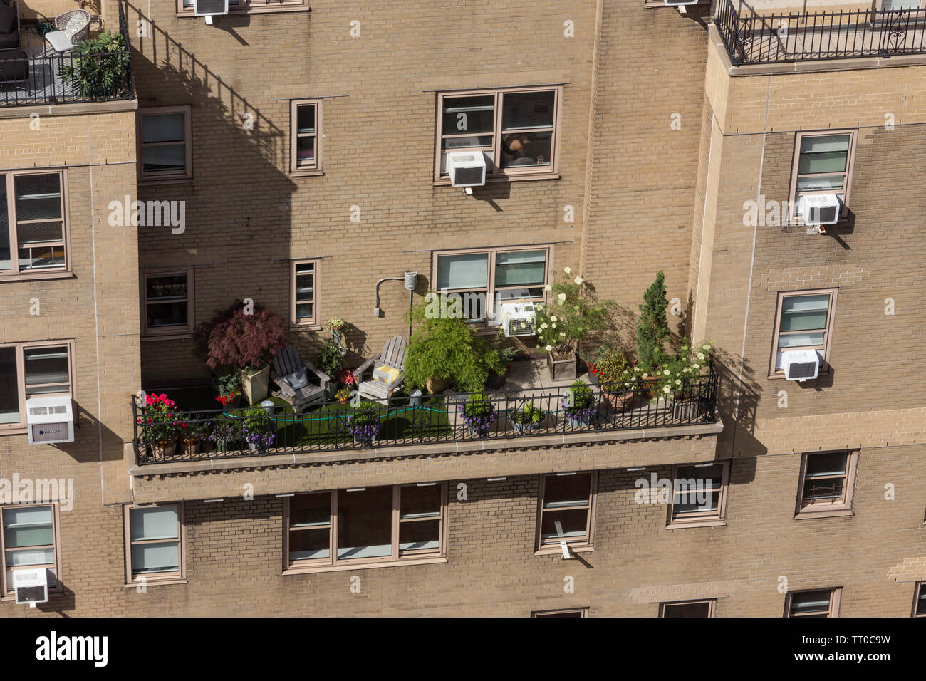 Overview of Murray Hill Buildings with Balcony Gardens, New York City