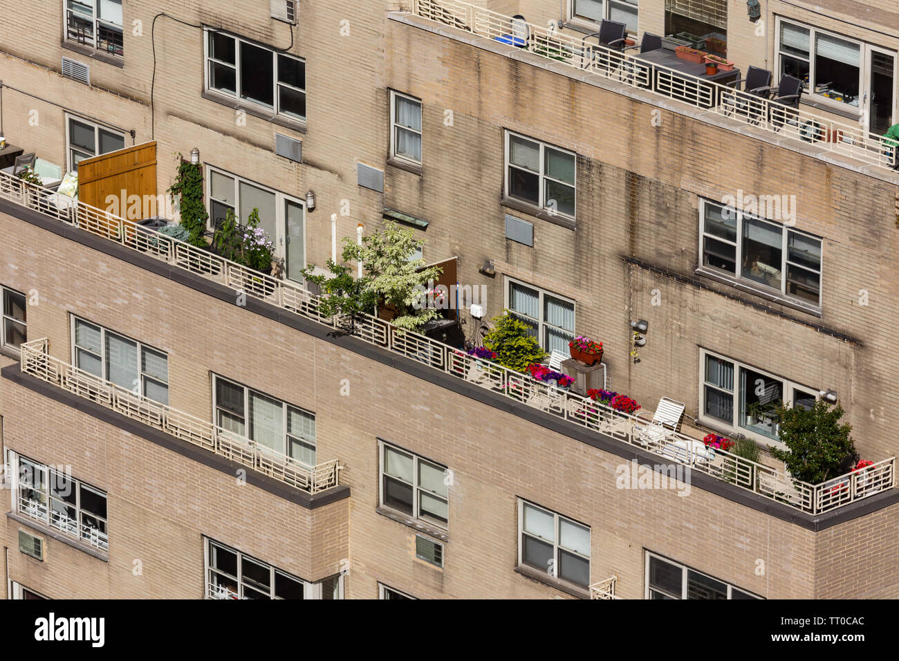 Overview of Murray Hill Buildings with Balcony Gardens, New York City