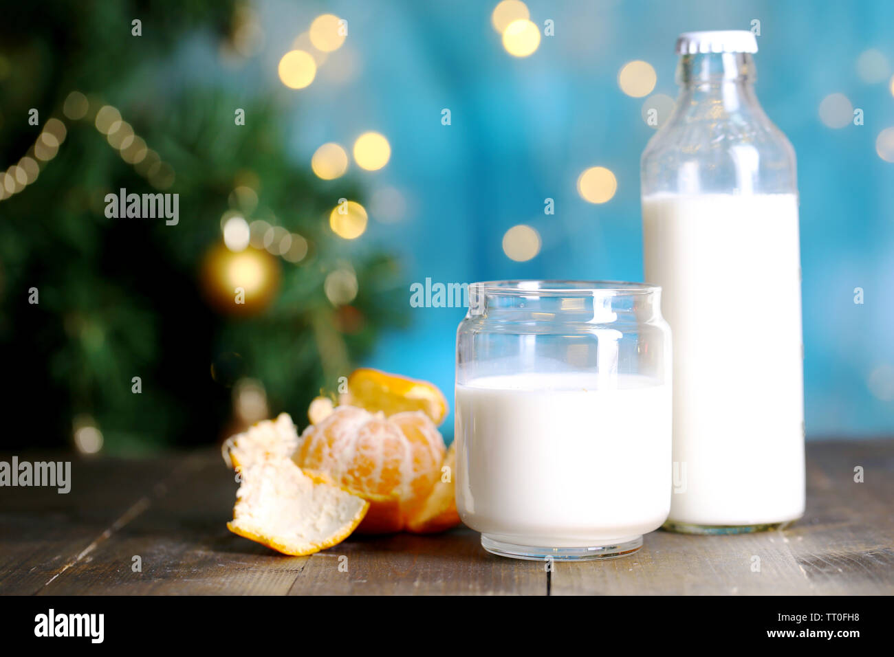 Milk for Santa. in bright background Stock Photo - Alamy