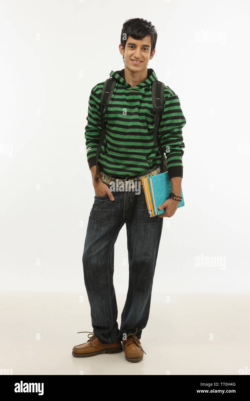 Portrait of a college student smiling Stock Photo - Alamy