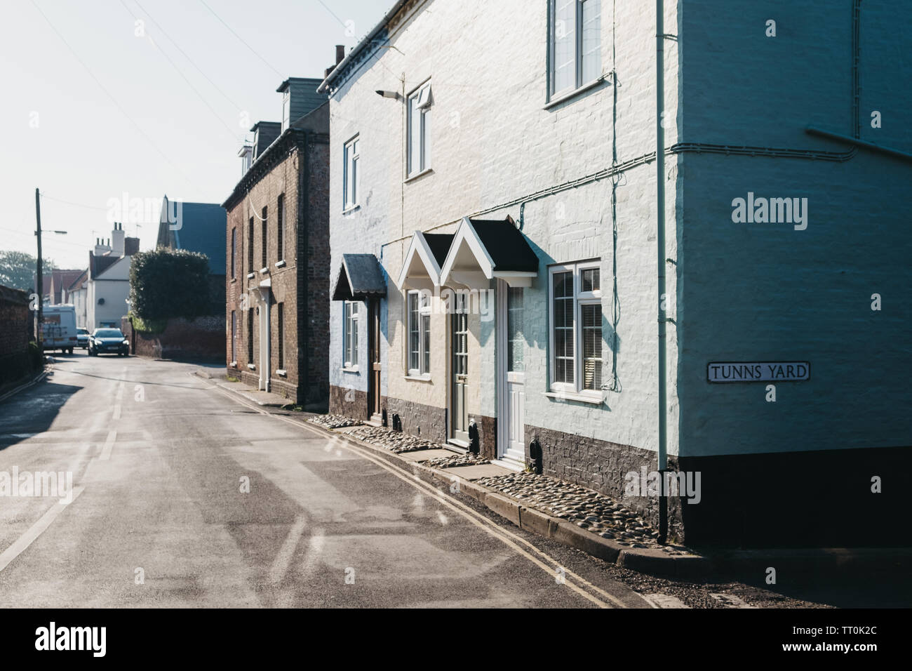 Wellsnextthesea, UK April 20, 2019 Row of typical British houses