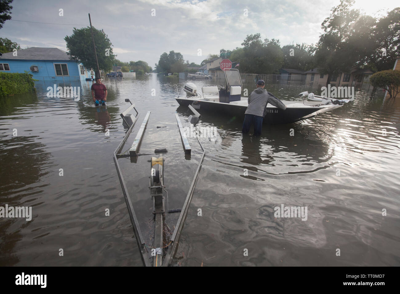 Rescue efforts During Hurricane Harvey in Texas Stock Photo