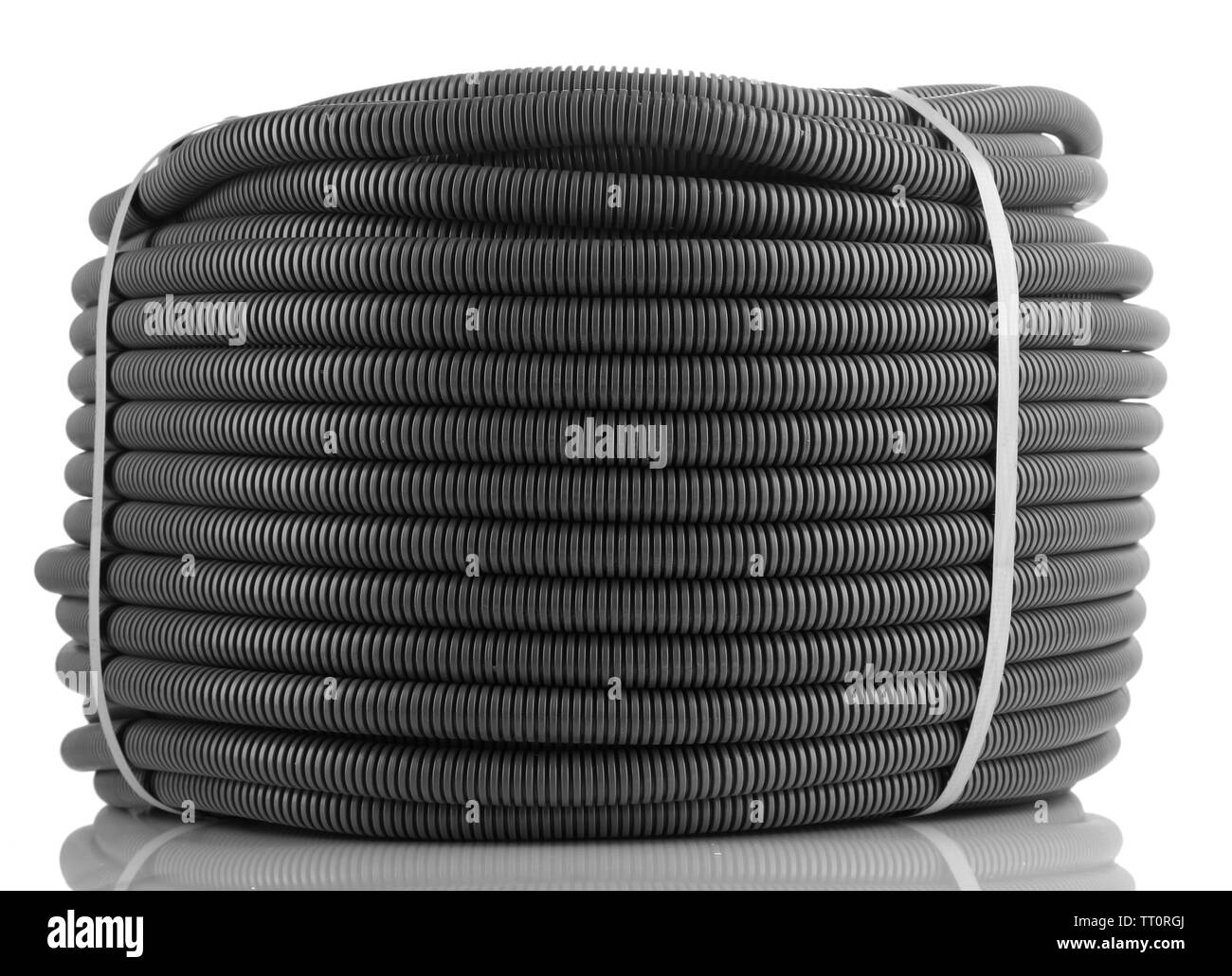 Black cable isolated on white Stock Photo - Alamy