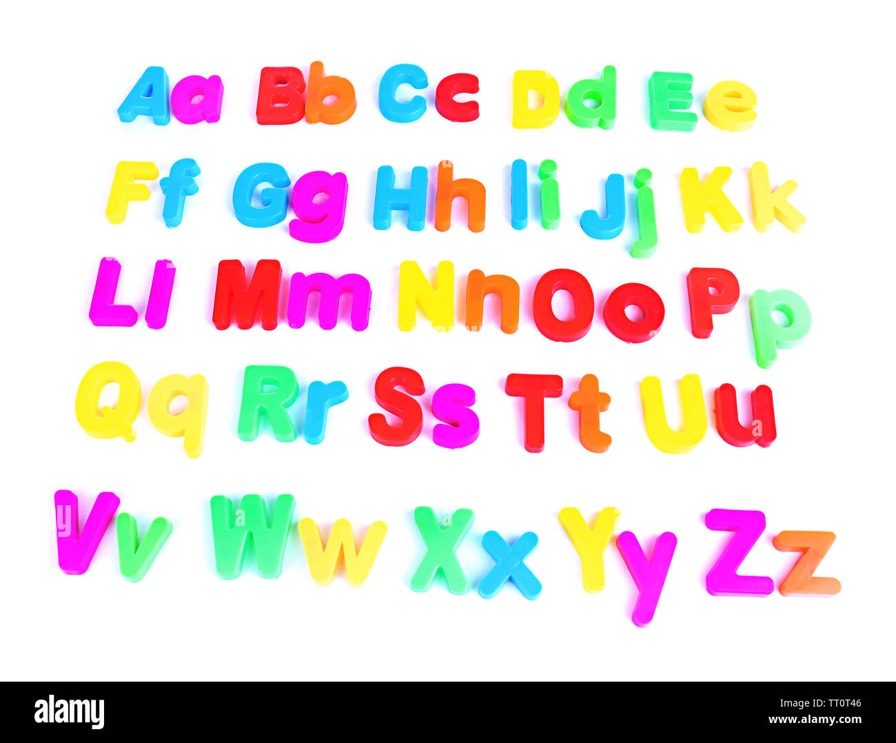 Colorful magnetic letters isolated on white Stock Photo - Alamy