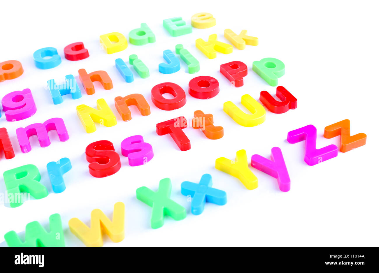 Colorful magnetic letters isolated on white Stock Photo - Alamy