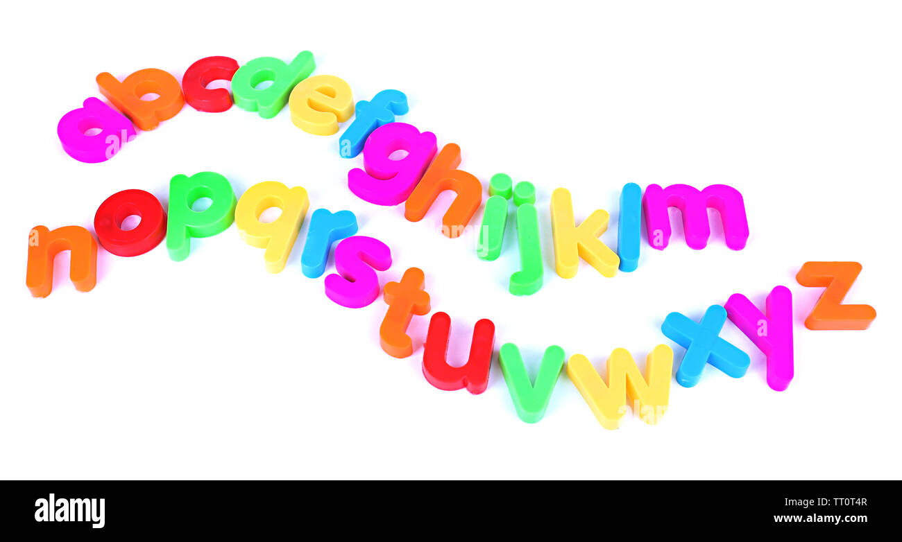 Colorful letters isolated on white Stock Photo Alamy