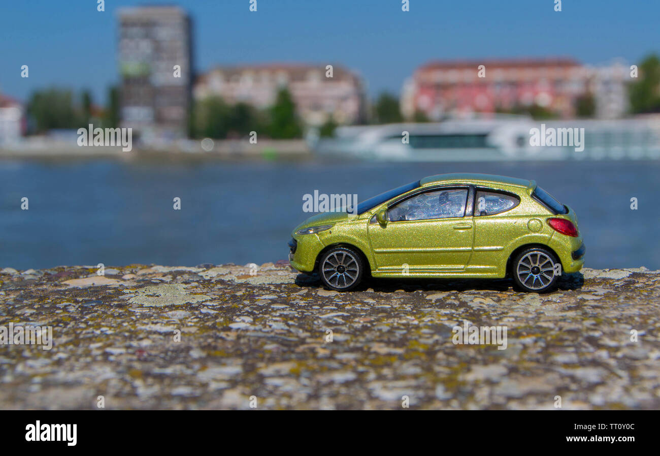 Toy Car A Beautiful Car Toy With Nature In Background Close Up