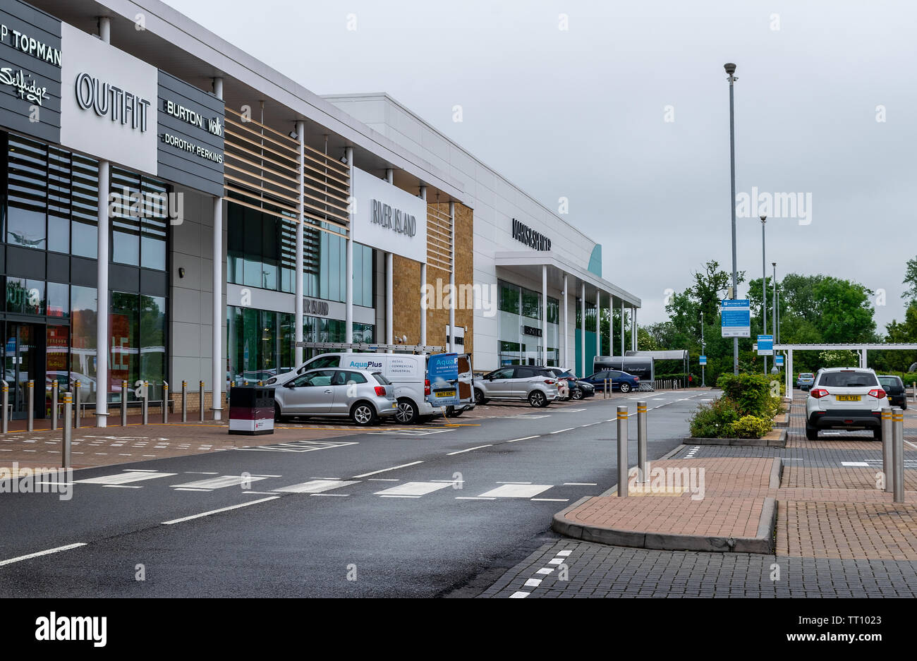 A view of the Gateway Shopping centre which is in Banbury, Oxfordshire, England, UK Stock Photo