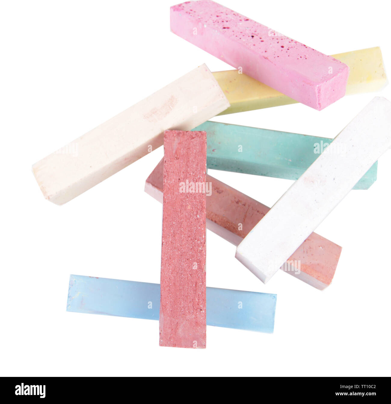 Chalks in variety of colors, isolated on white Stock Photo - Alamy