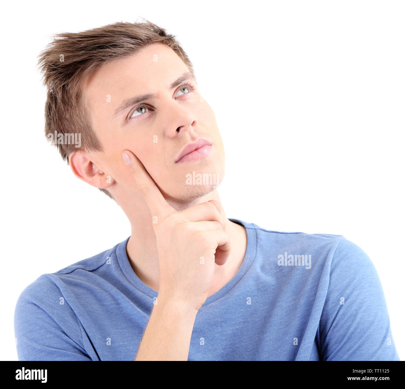 Portrait of handsome young man isolated on white Stock Photo - Alamy