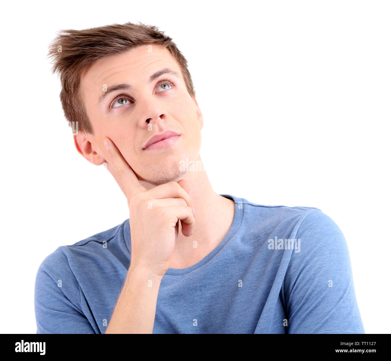 Portrait of handsome young man isolated on white Stock Photo - Alamy
