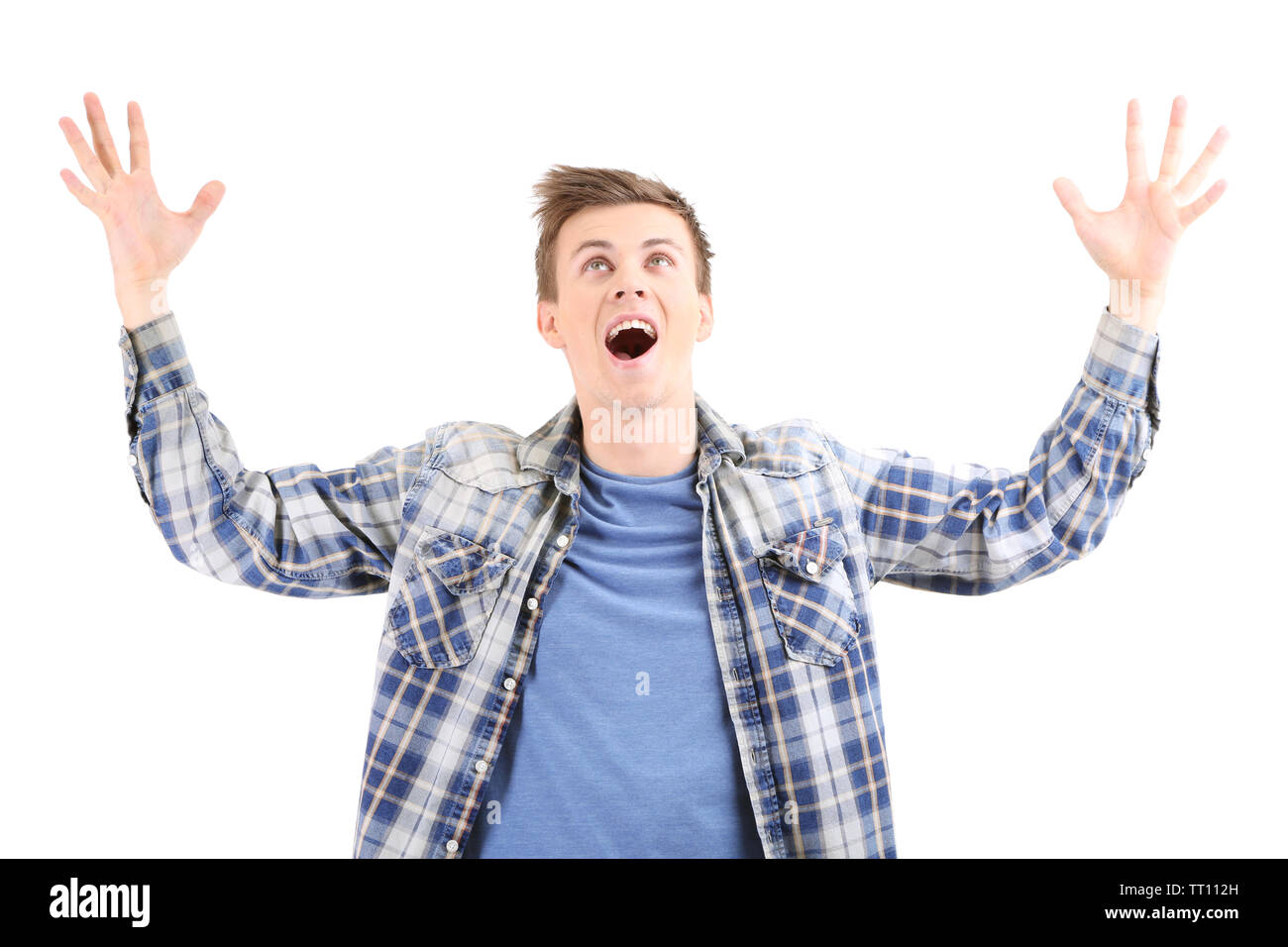 Portrait of handsome young man isolated on white Stock Photo - Alamy
